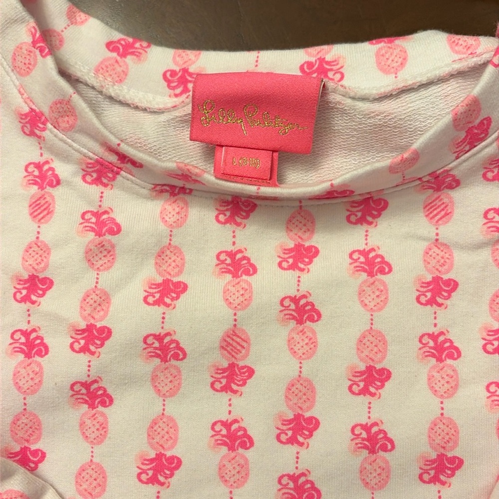 Lilly Pulitzer Pink and White Pineapple Girls Dress size Large